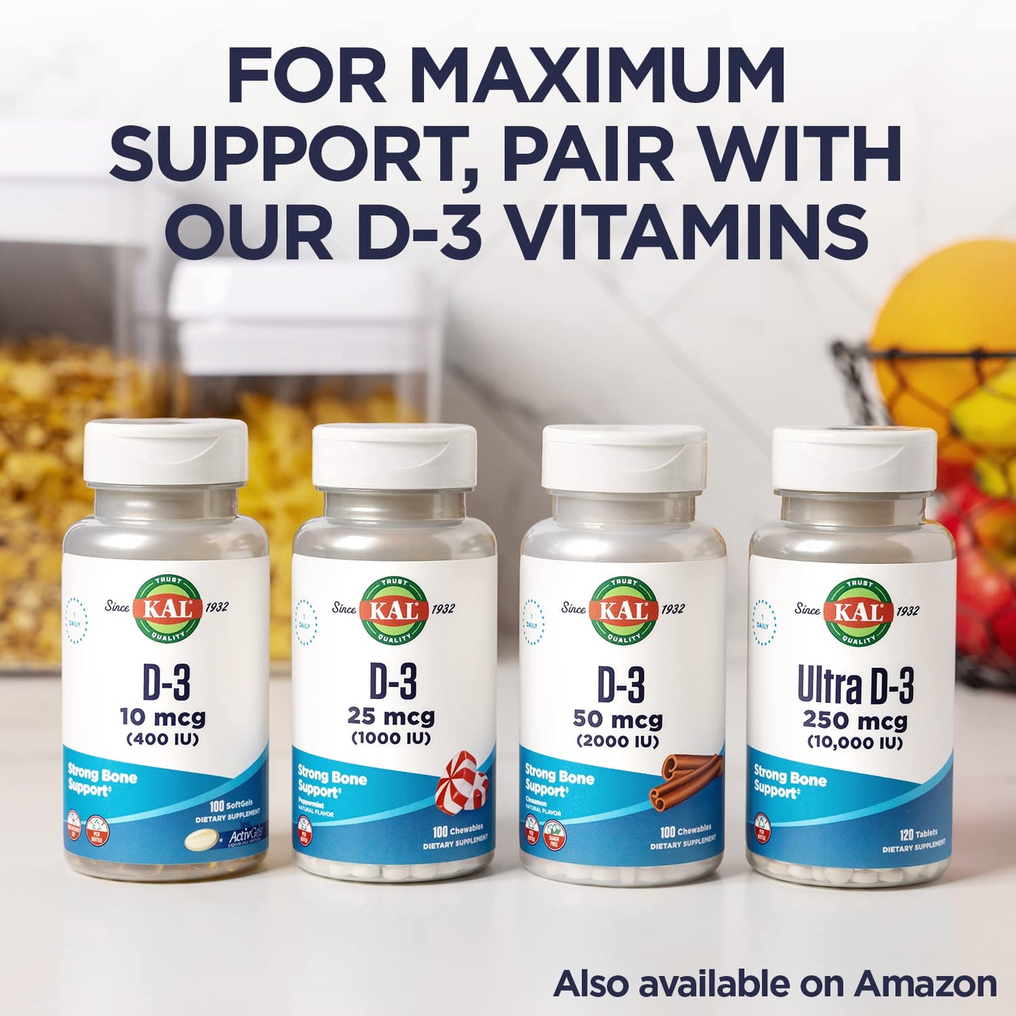 KAL Vitamin K2 MK7 ActivMelt 100 mcg โ Bone & Heart Health, Vegan