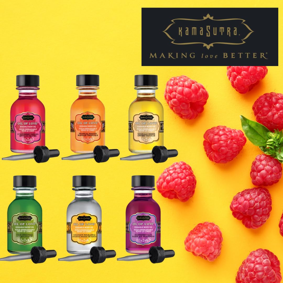 Kama Sutra Oil of Love Raspberry Kiss โ Kissable Warming Foreplay Oil