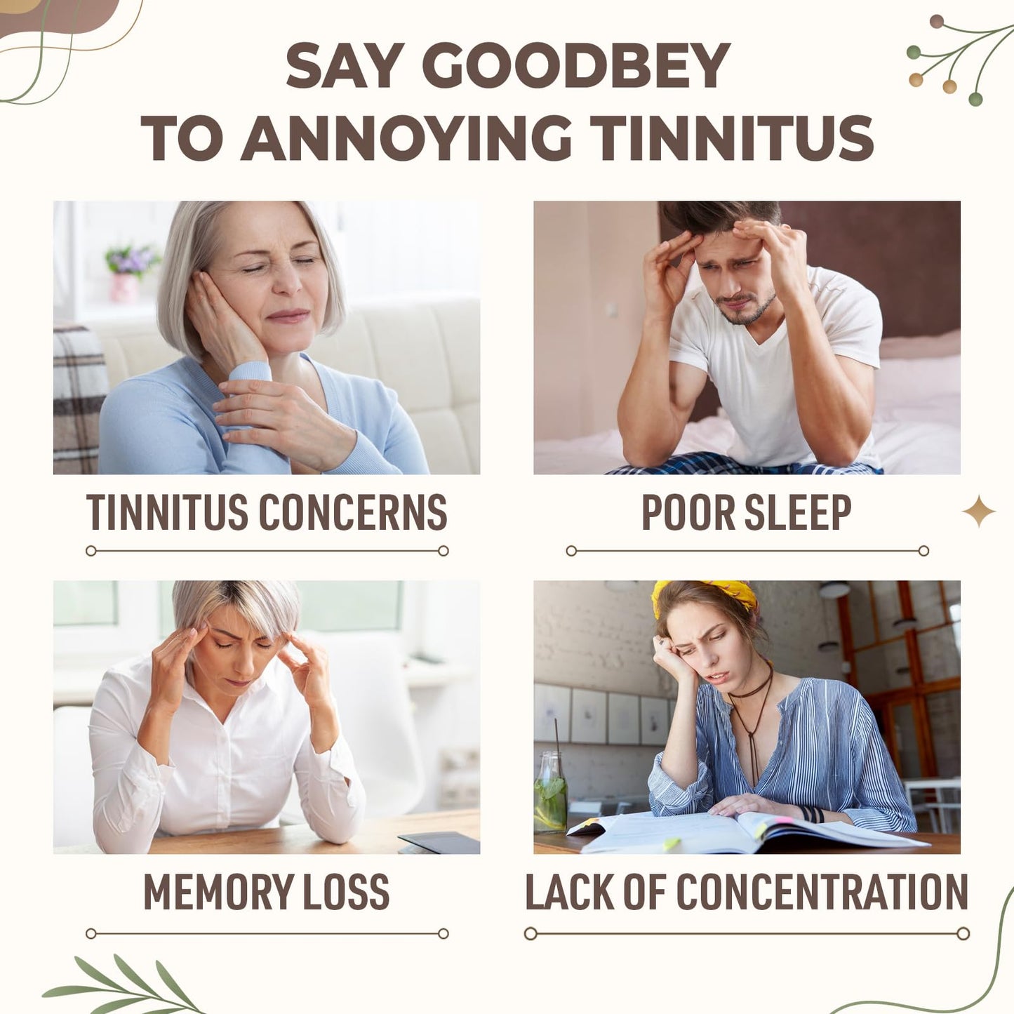 Kanacoufce 1500MG Tinnitus โ Ringing Ears Supplement, 120 Capsules