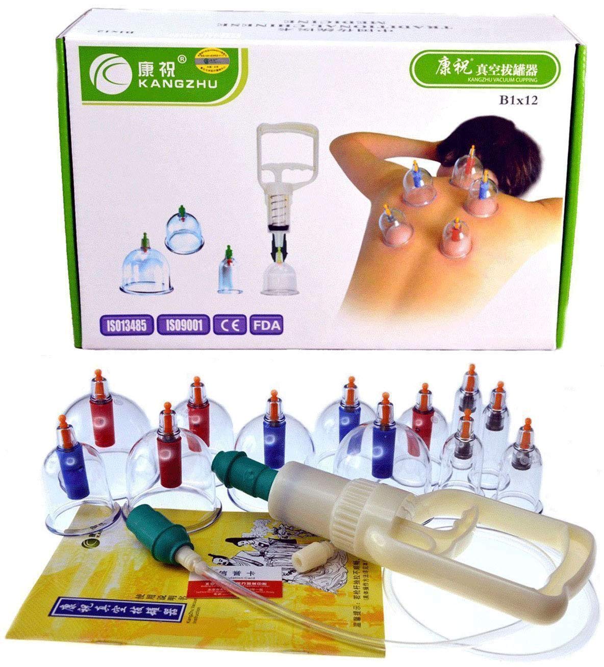Kangzhu 12-Cup Biomagnetic Cupping Therapy Set โ ISO9001 Certified