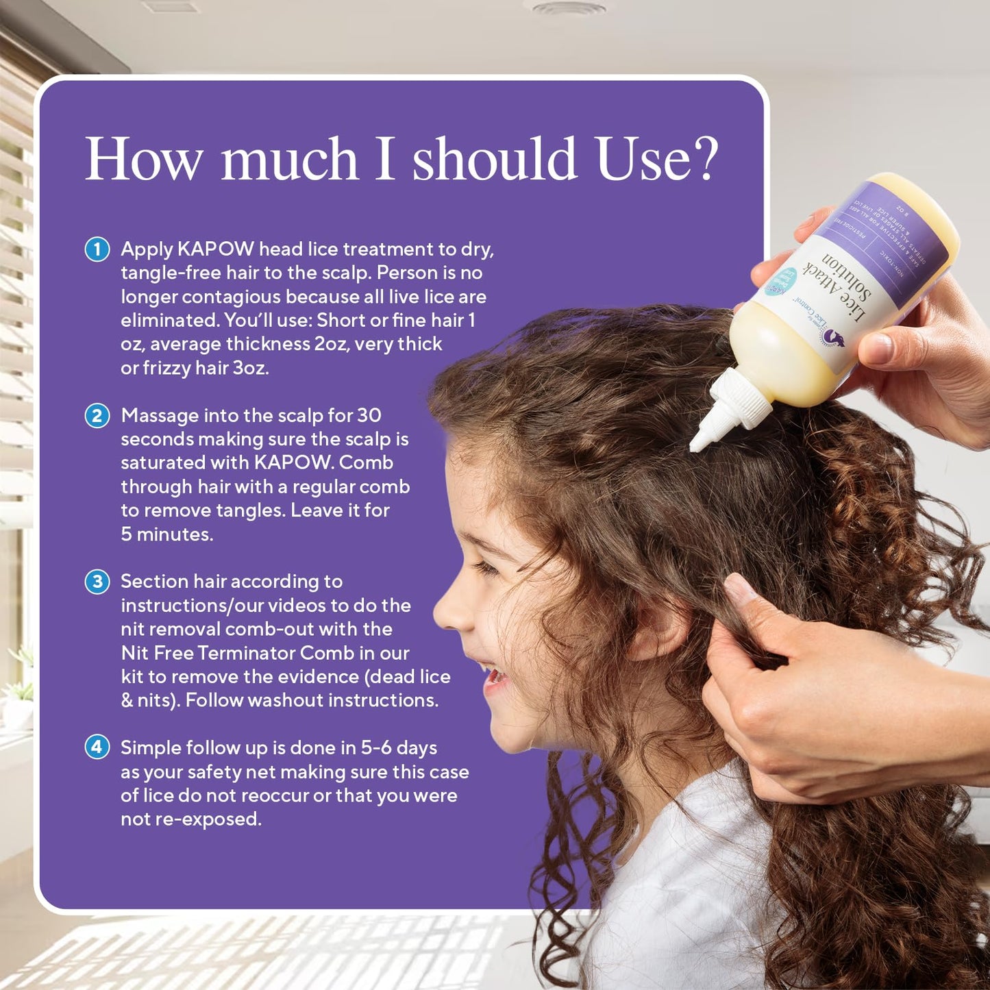 Kapow 8oz Head Lice Shampoo โ Non-Toxic, Pesticide-Free Treatment for Lice & Eggs | Safe for Sensitive Scalps & Family Use