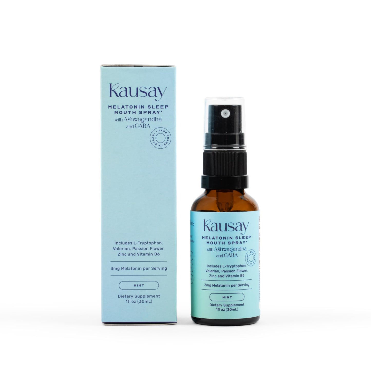 Kausay Sleep Mouth Spray โ 3 mg Melatonin, Botanicals, Sugar-Free | 30 ml Travel Size