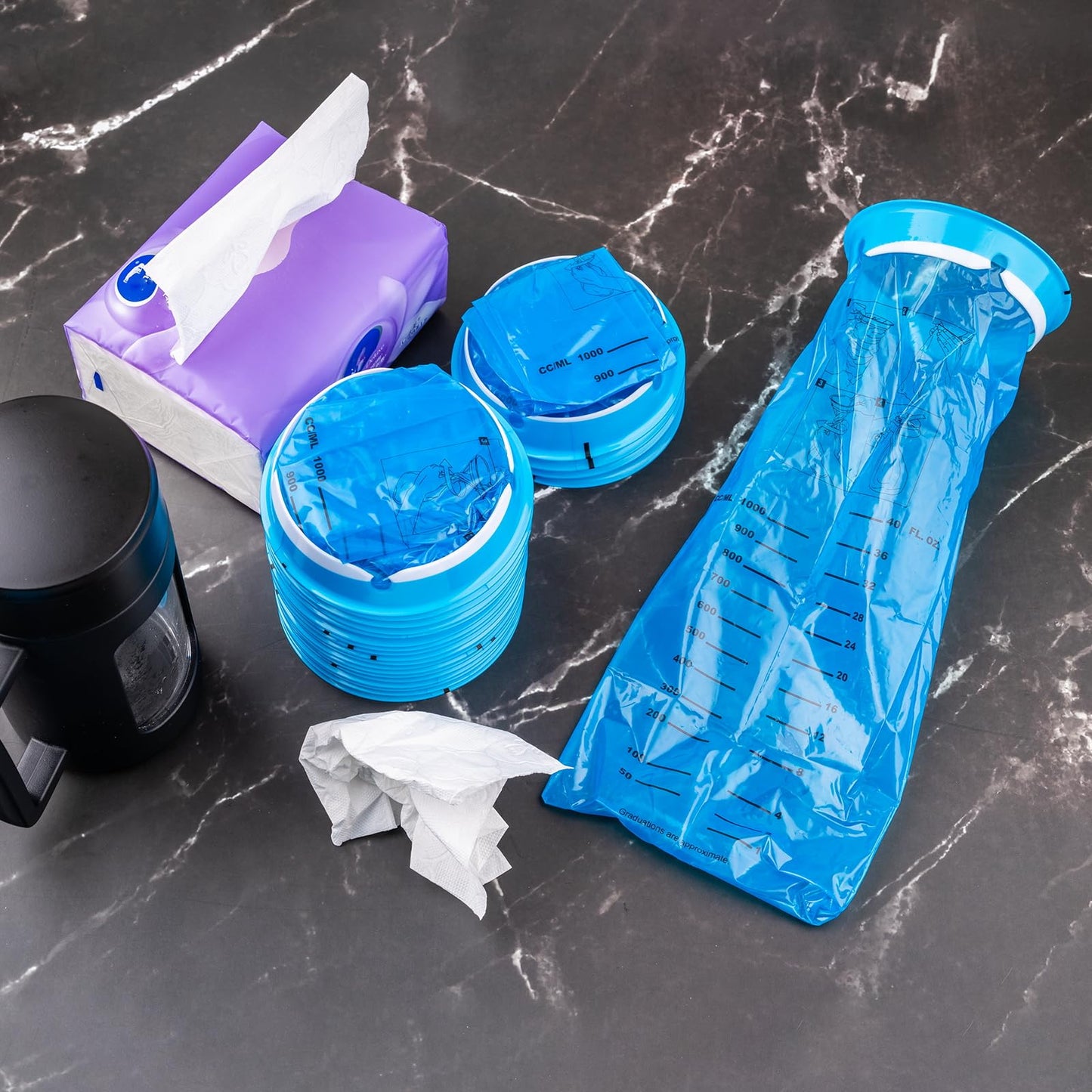 KKEETUR 120 Pack Throw Up Bags โ Leak-Proof Emesis Bags for Travel (1000ml)