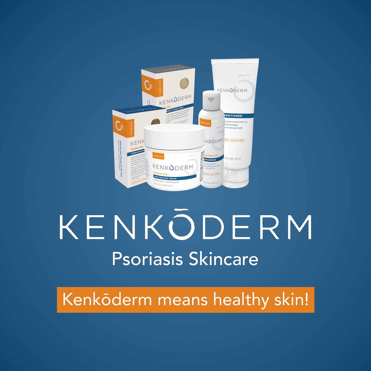 Kenkoderm Psoriasis Cream β 2% Salicylic Acid, Fragrance-Free Moisturizer (10 oz)