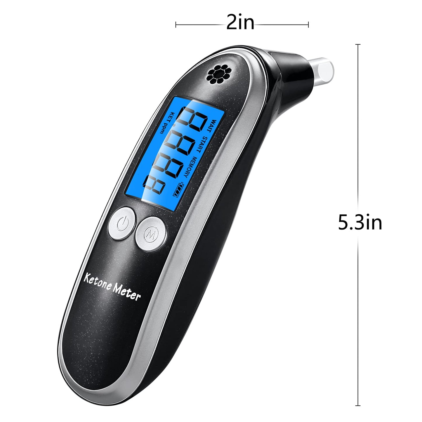 Ketone Breath Testing Meter & Breath Ketosis Analyzer โ Portable Home Ketone Breath Tester (10 Mouthpieces)