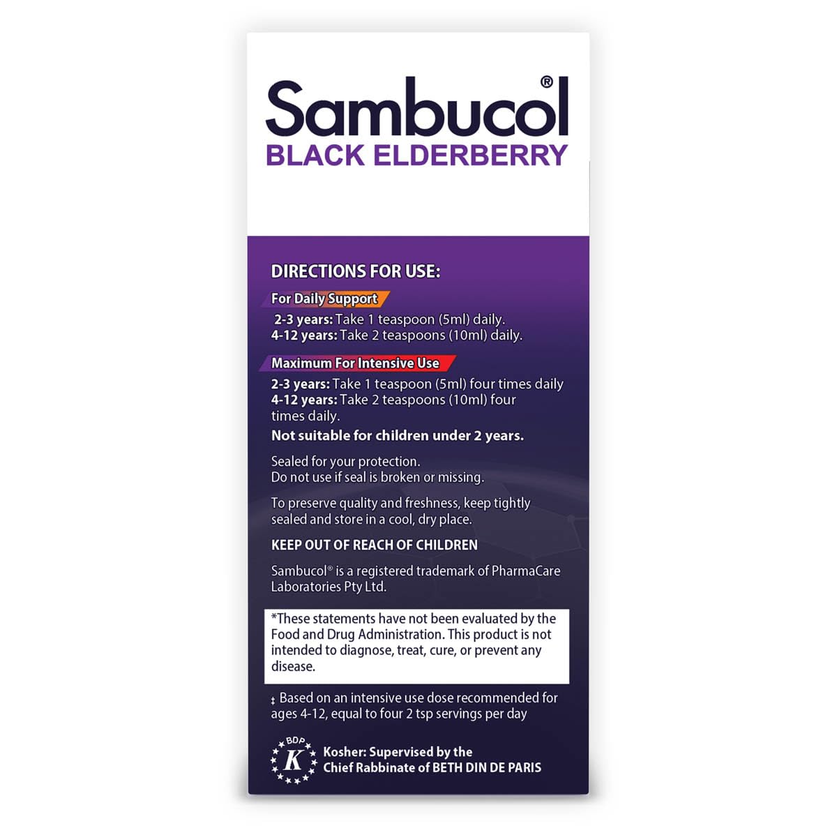 Sambucol Black Elderberry Syrup for Kids โ Immune Support (7.8 Fl Oz)