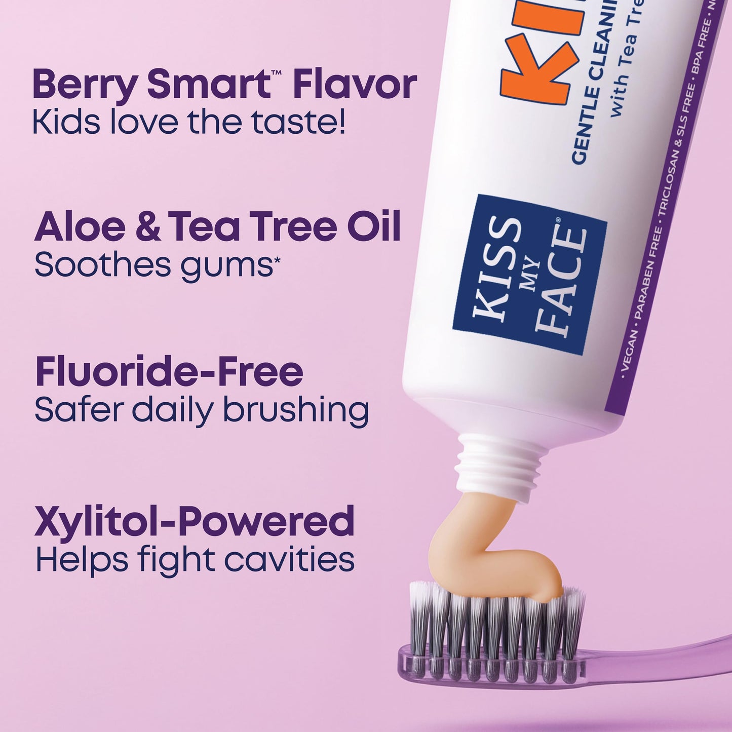 Kiss My Face Kids Toothpaste โ Fluoride-Free Berry Flavor, Vegan, 4 oz