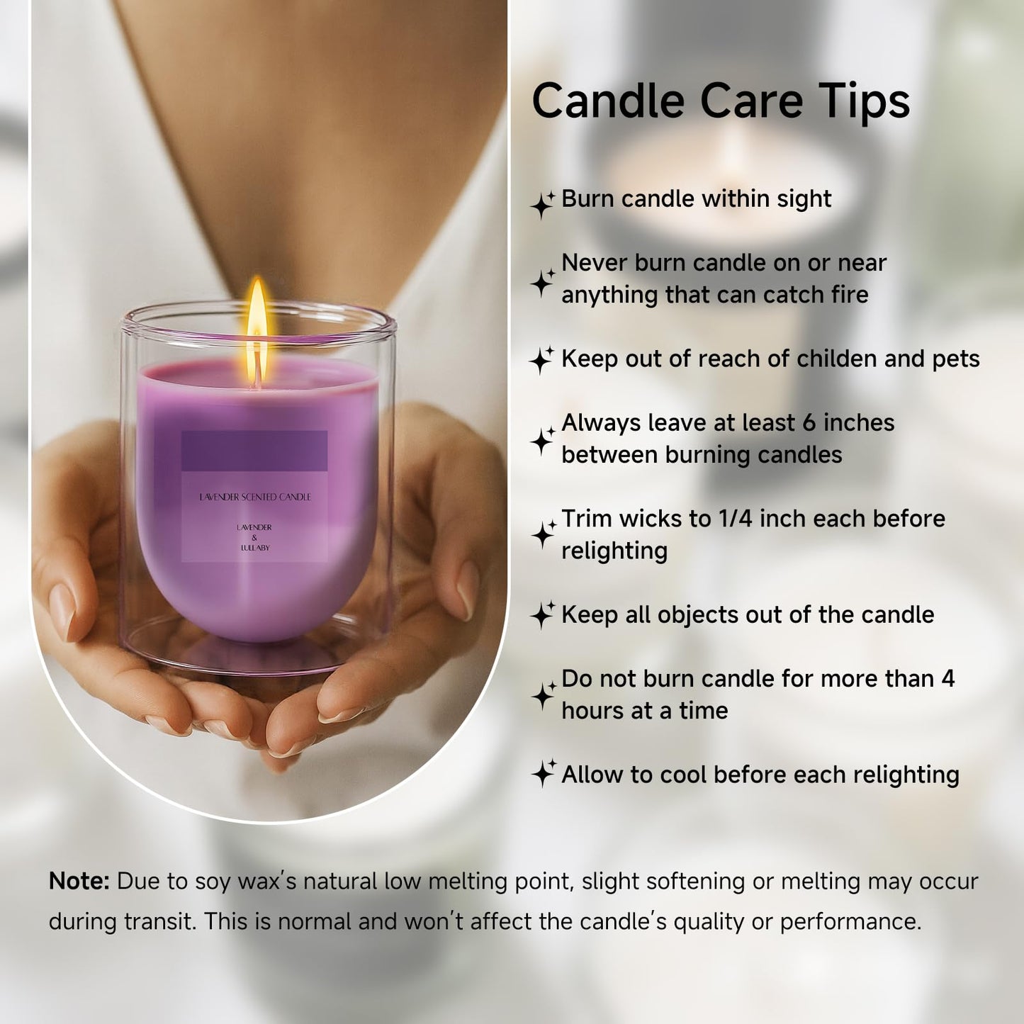 KOIMYSA Lavender Candle โ Purple Soy Wax Aromatherapy in Artistic Glass Jar