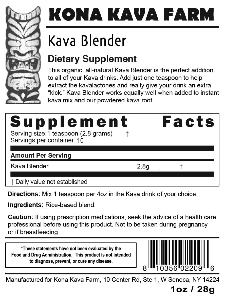 Kona Kava Farm Organic Blender Powder โ Rice-Based, Soy-Free Emulsifier (1 oz)