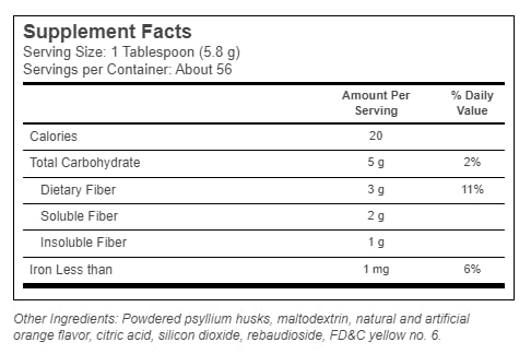 Konsyl Daily Psyllium Fiber Orange Sugar Free โ Fiber Supplement