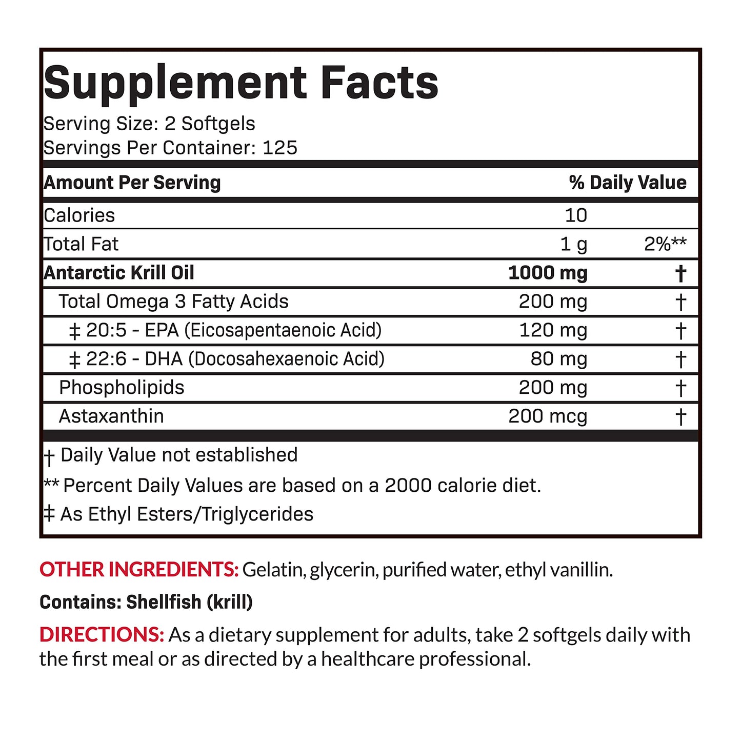 Futurebiotics Antarctic Krill Oil 1000mg โ Omega-3 EPA/DHA, Astaxanthin, 250 Softgels