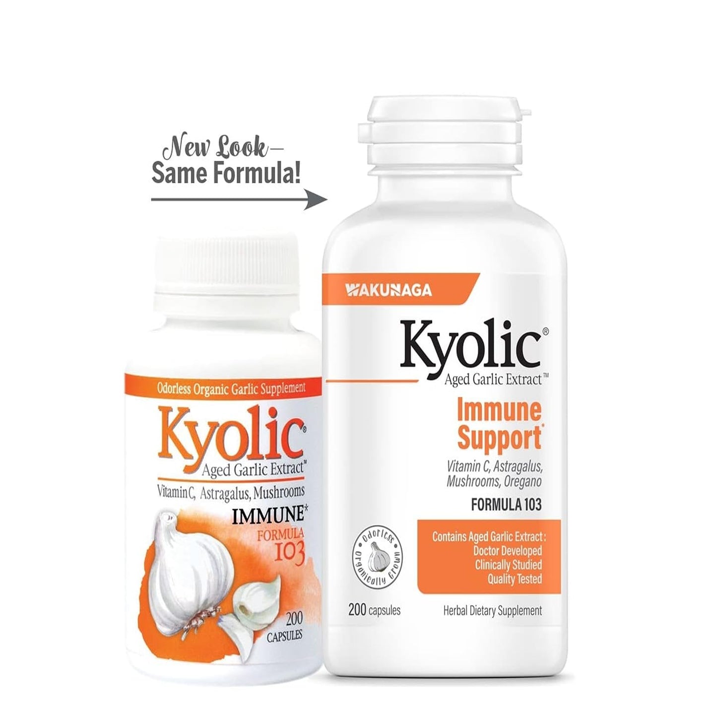 Kyolic Aged Garlic Extract Formula 103 โ Immune Support, 200 Capsules