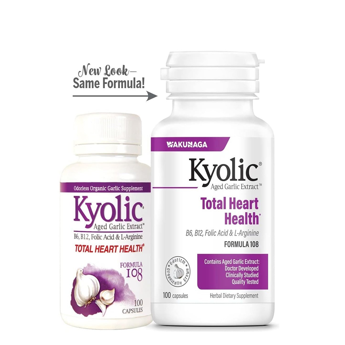 Kyolic Formula 108 Aged Garlic Extract โ Total Heart Health, 100 Capsules