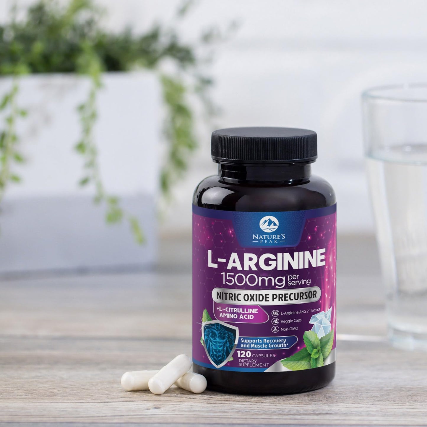 L-Arginine 1000mg Supplement โ Heart Health & Energy Booster | 120 Capsules