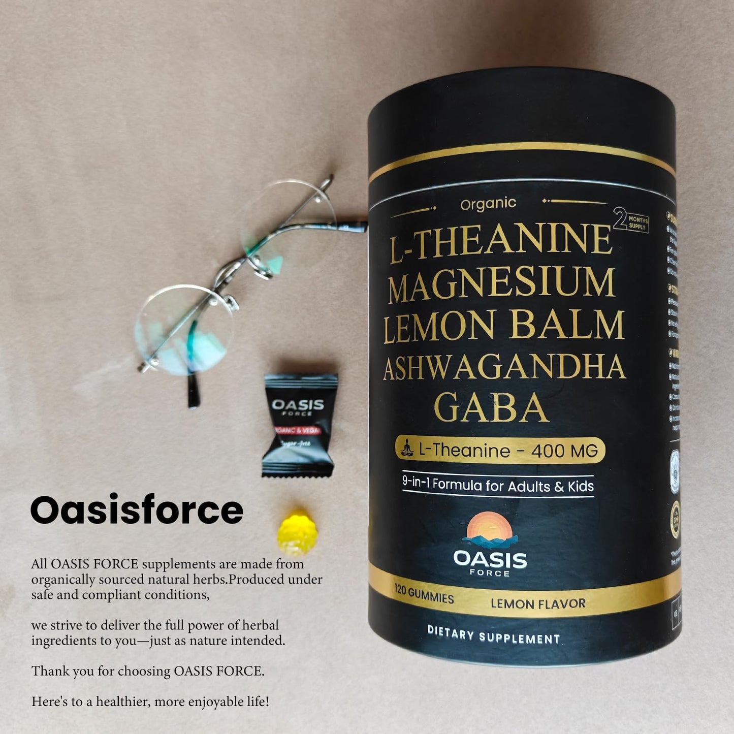 L-Theanine 400mg Gummies โ Sleep & Calm Support (Kids & Adults)