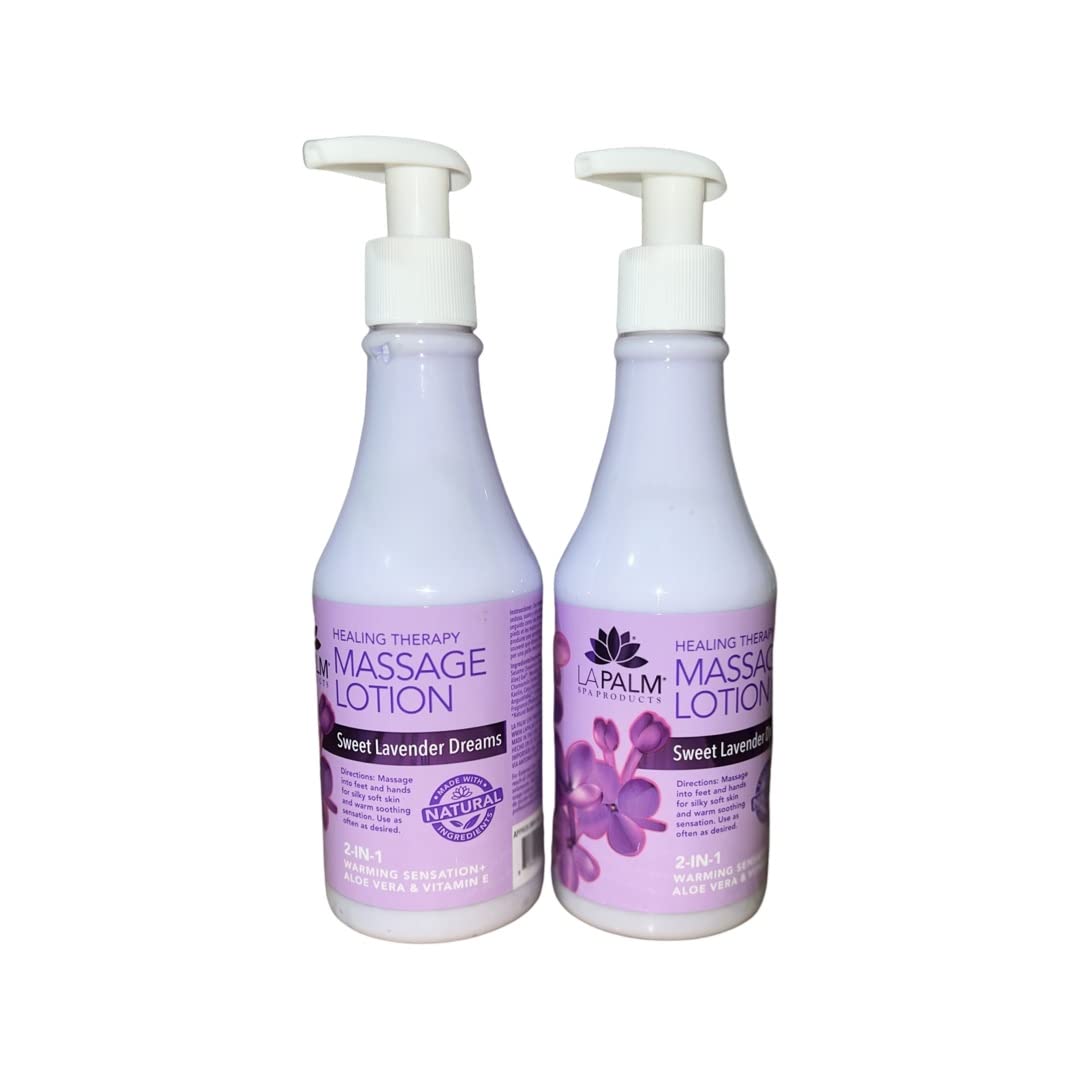 La Palm Healing Therapy Massage Lotion Lavender Dreams โ Pack of 2 (8 oz each)