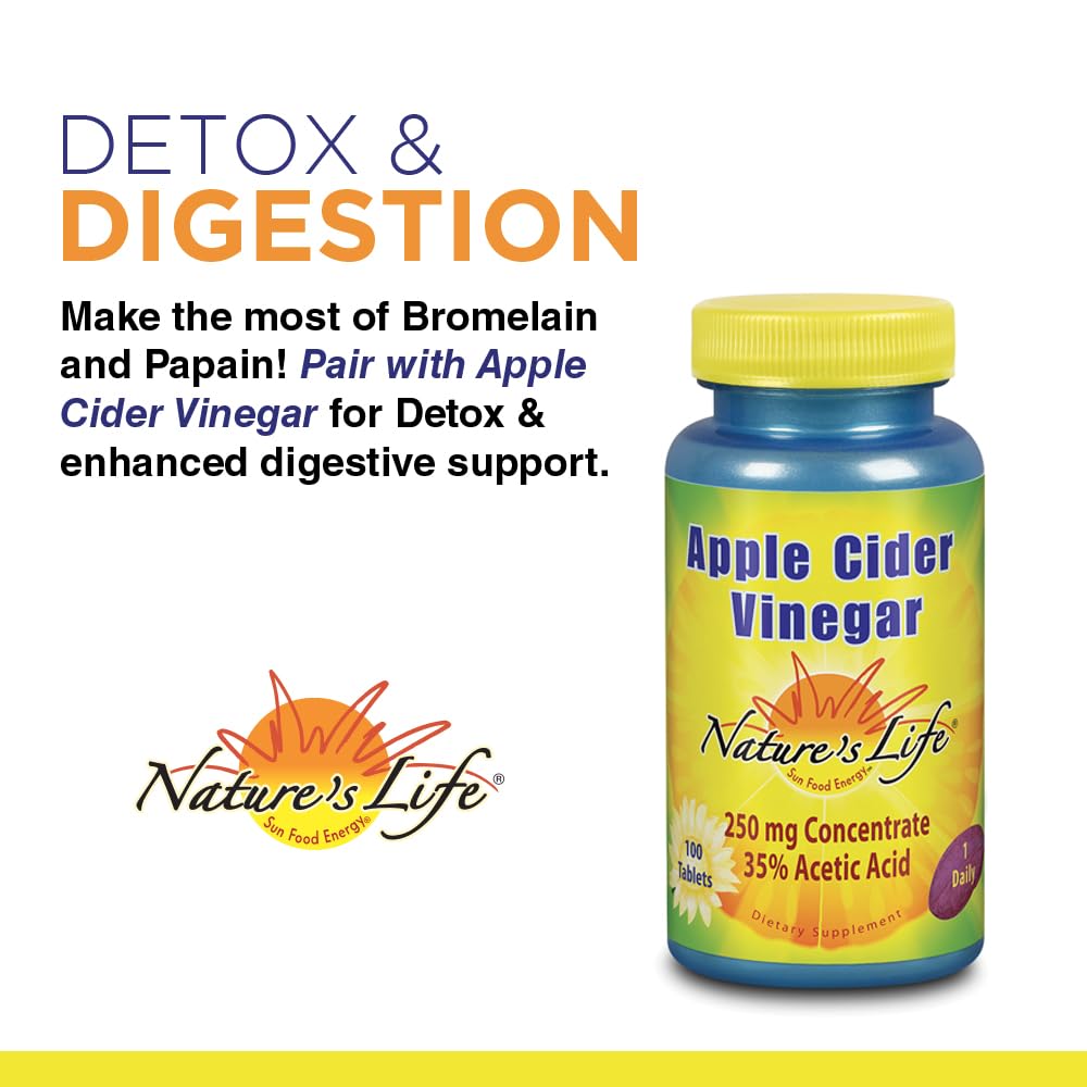 Nature's Life Bromelain & Papain โ Digestive Enzymes (250mg, 250 CT)
