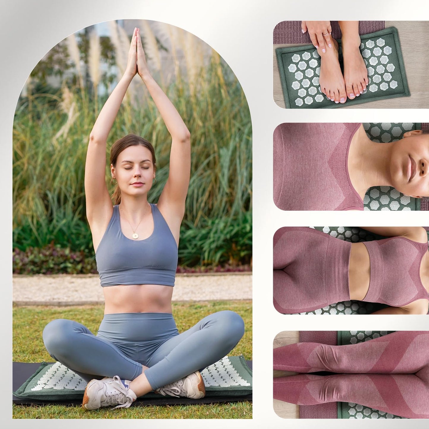 LadyRosian Acupressure Set for Back & Neck Pain Relief โ Mat & Pillow
