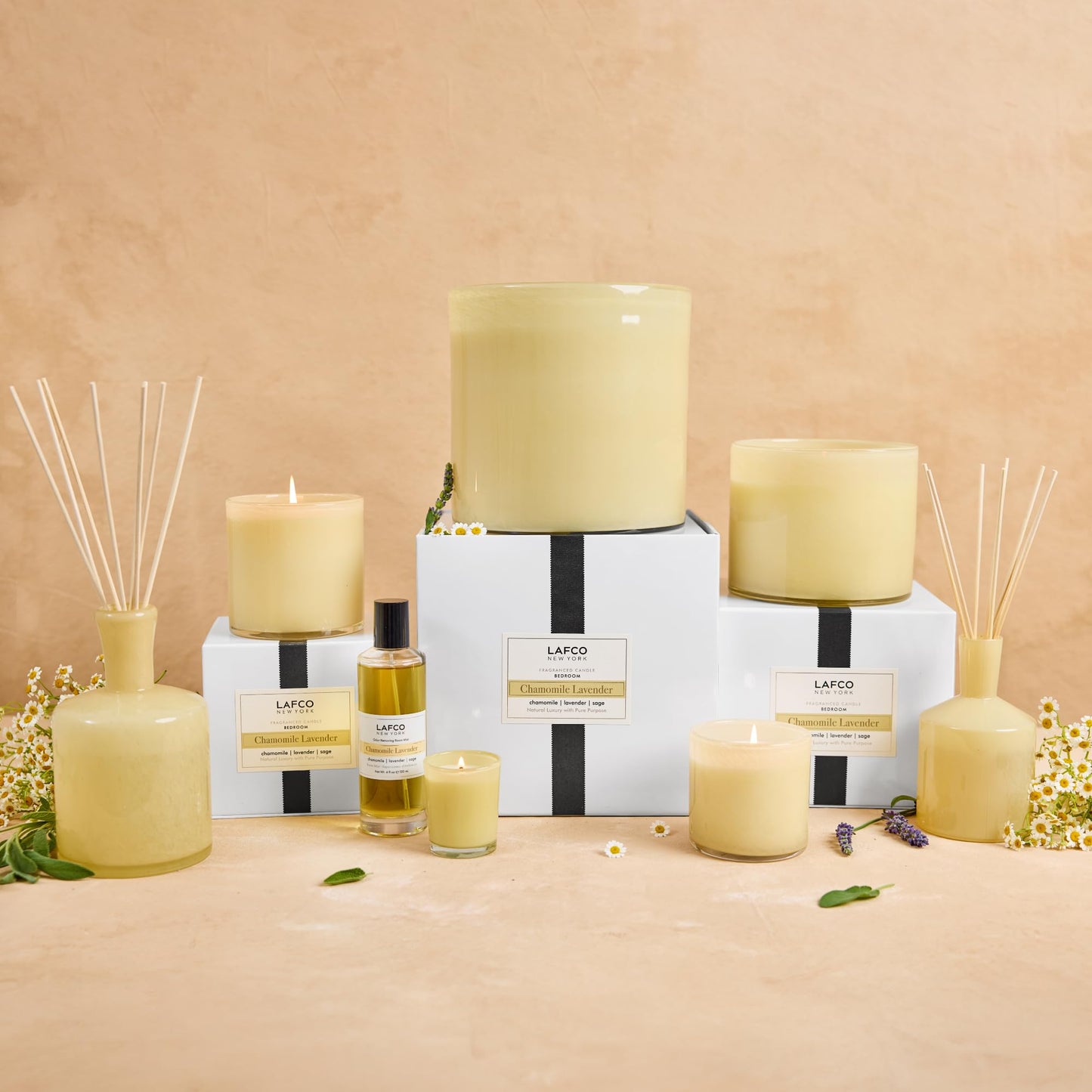 LAFCO New York Chamomile Lavender 3-Wick Candle โ 30 oz, USA Made