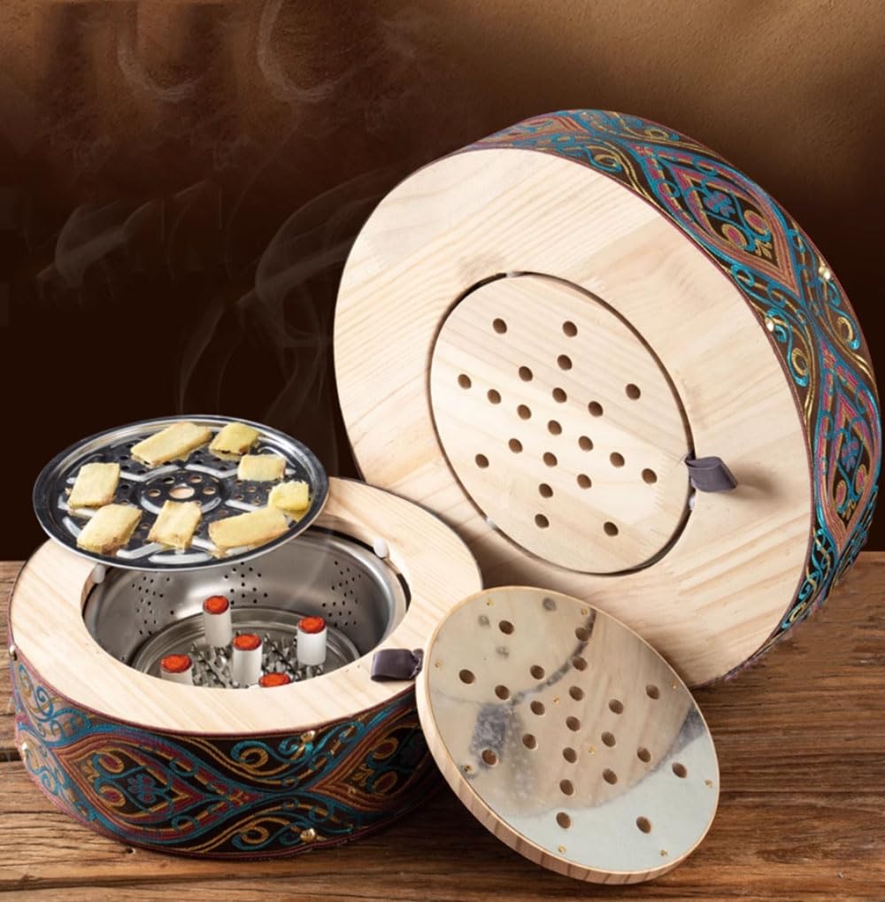 LANYANZI Smokeless Moxa Cone Burner Box โ Wood Moxibustion Stool for Hips & Abdomen