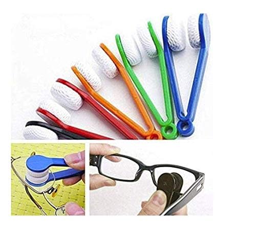 LASSUM 5 Pcs Mini Eyeglasses Cleaner Clips โ Microfiber Spectacles Cleaning Tool