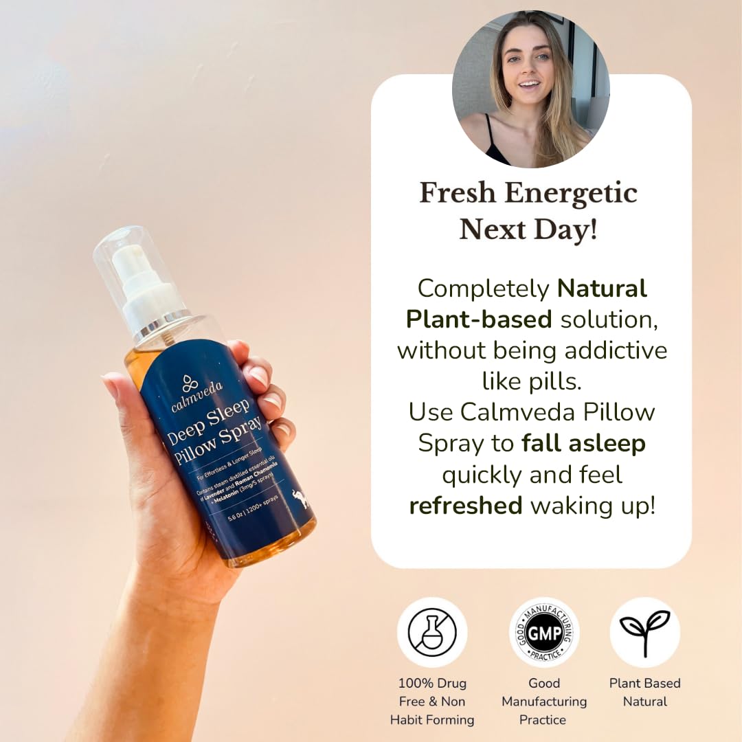 Lavender Pillow Spray with Melatonin (3mg) โ Deep Sleep Mist | 1200+ Sprays