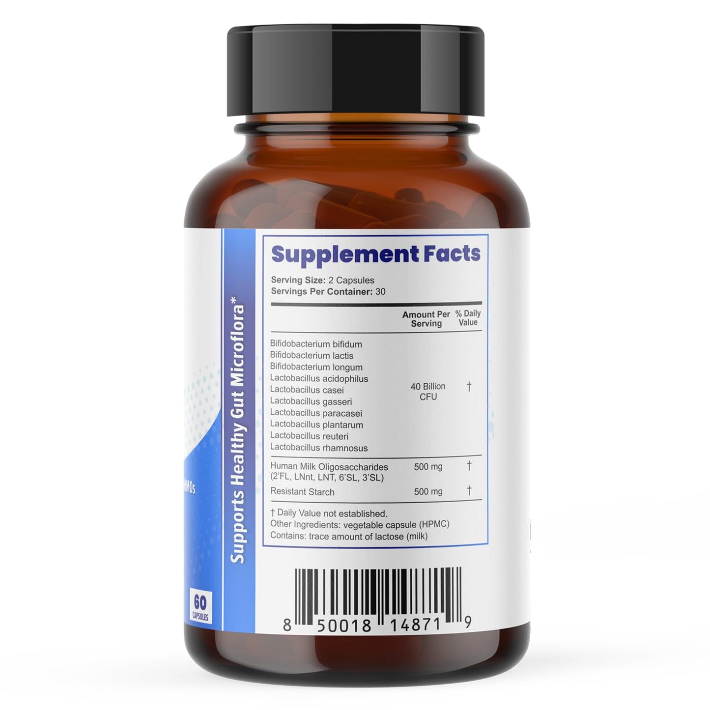 Layer Origin SuperHMO Synbiotic Capsules โ 60 Count with 5 HMO Prebiotics & 40 Billion CFU Probiotics
