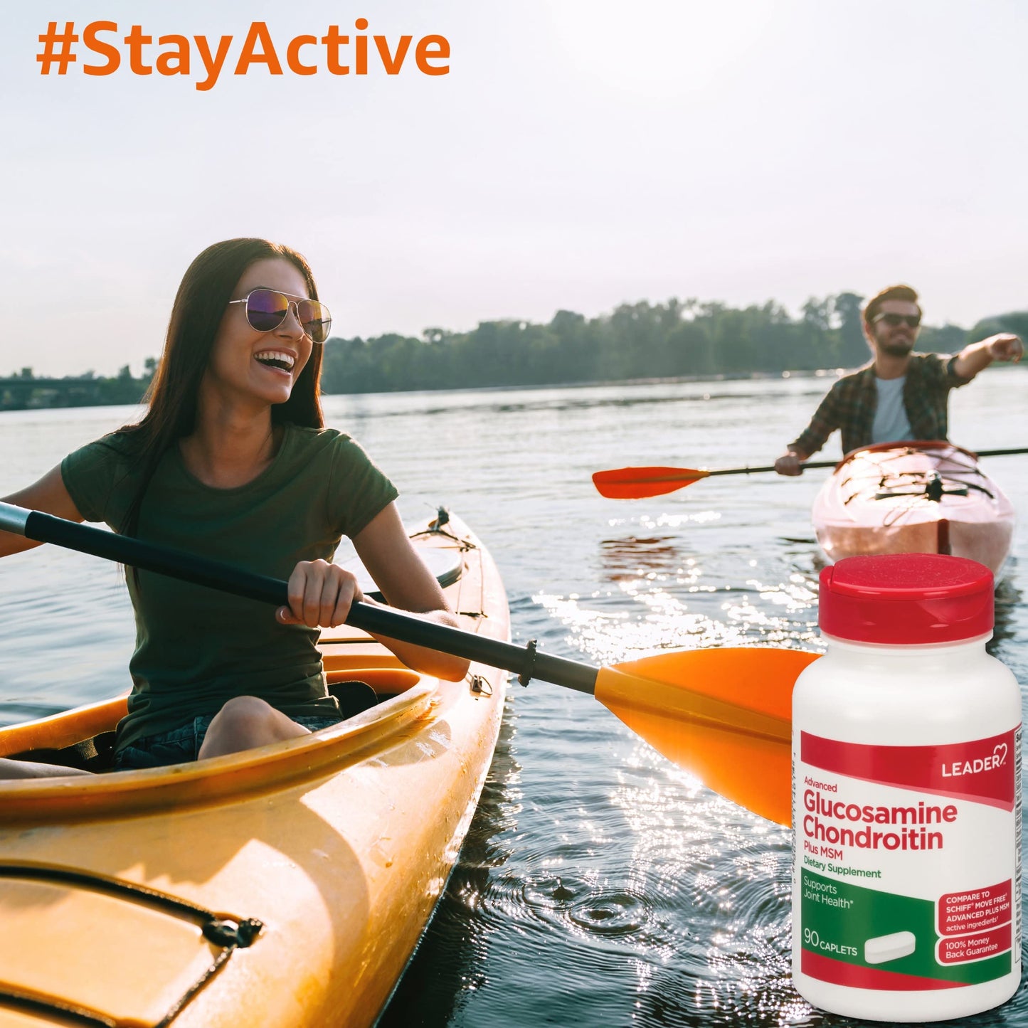 Leader Advanced Glucosamine Chondroitin Plus MSM โ 90 Caplets | Dietary Supplement