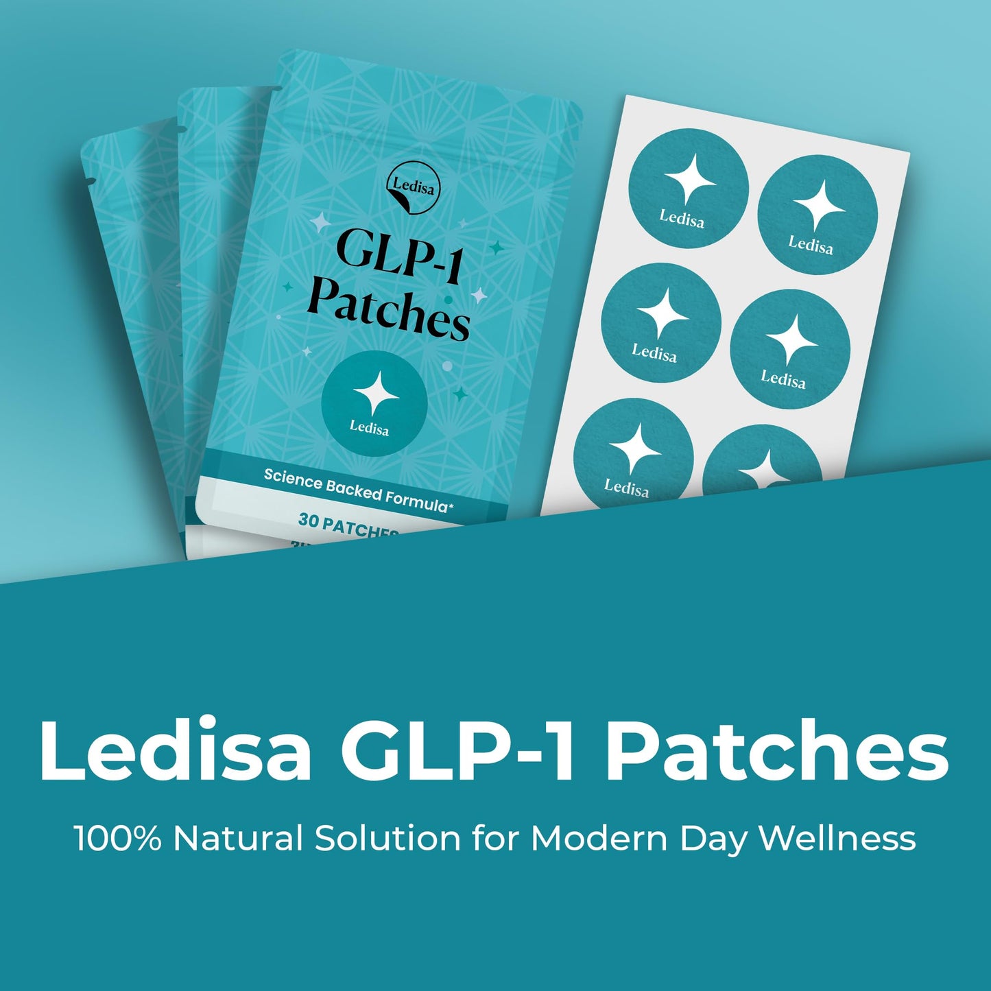 Ledisa GLP-1 Patches for Women & Men | Berberine, L-Glutamine & Garcinia Cambogia