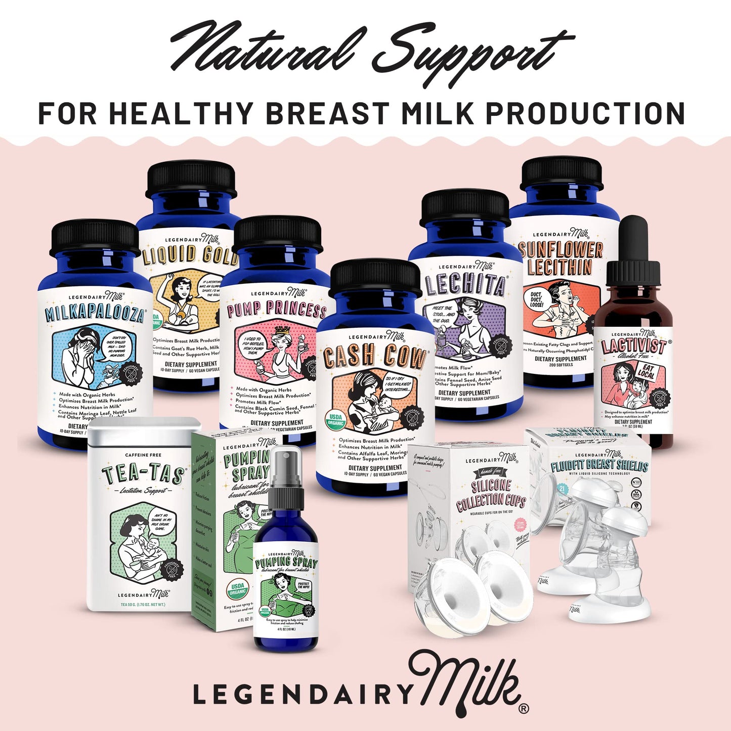 Legendairy Milk Cash Cow Lactation Supplement โ Organic Moringa, Alfalfa & Goat's Rue, Fenugreek-Free | 60 Capsules