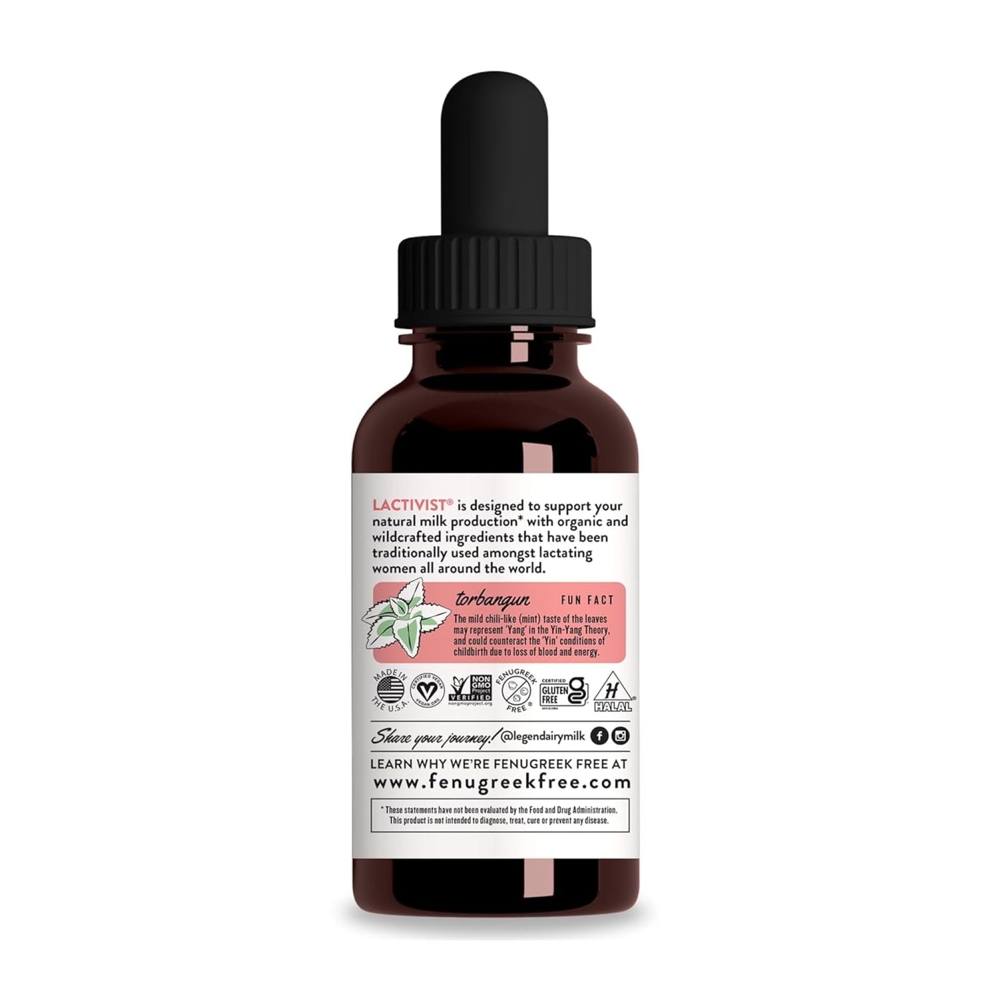 Legendairy Milk Lactivist Drops โ Organic Torbangun for Lactation | Alcohol-Free, Made in USA, 2 fl oz