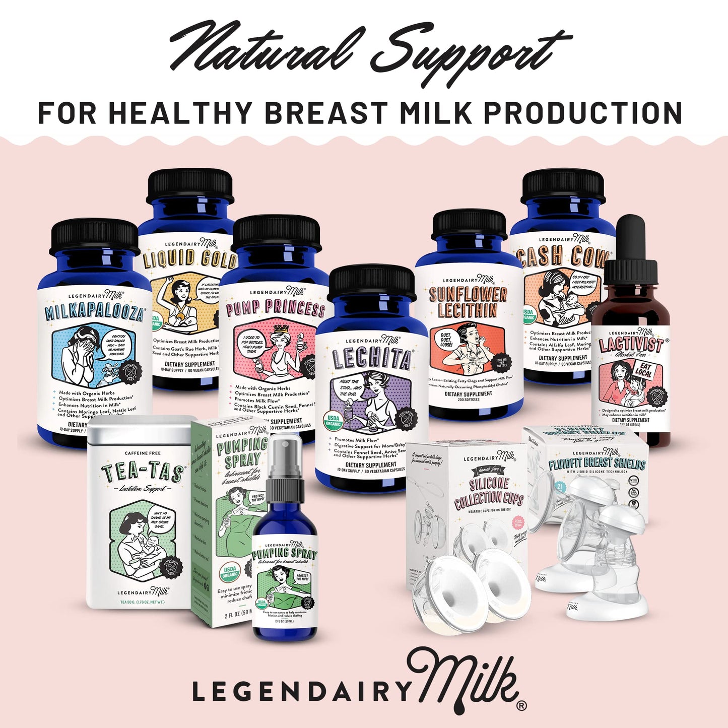 Legendairy Milk Lechita โ Supports Milk Flow | Fenugreek-Free, Organic Fennel & Anise (60 Vegan Capsules) โ Made in USA