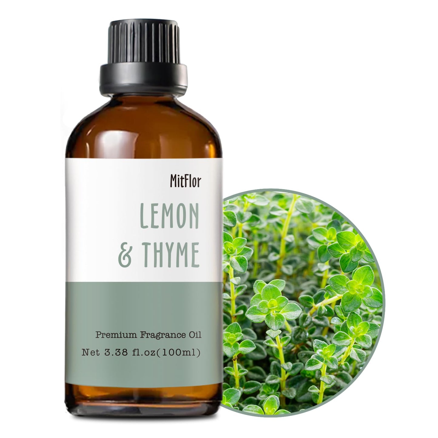 Lemon & Thyme Fragrance Oil 100ml โ MitFlor Premium Grade for Soap & Candle Making