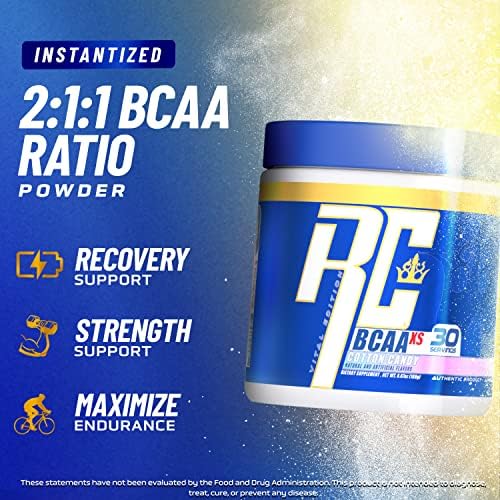 Ronnie Coleman BCAA XS Powder with EAAs โ Sugar Free BCAAs (30 Servings, Lemonbeary Gummies)