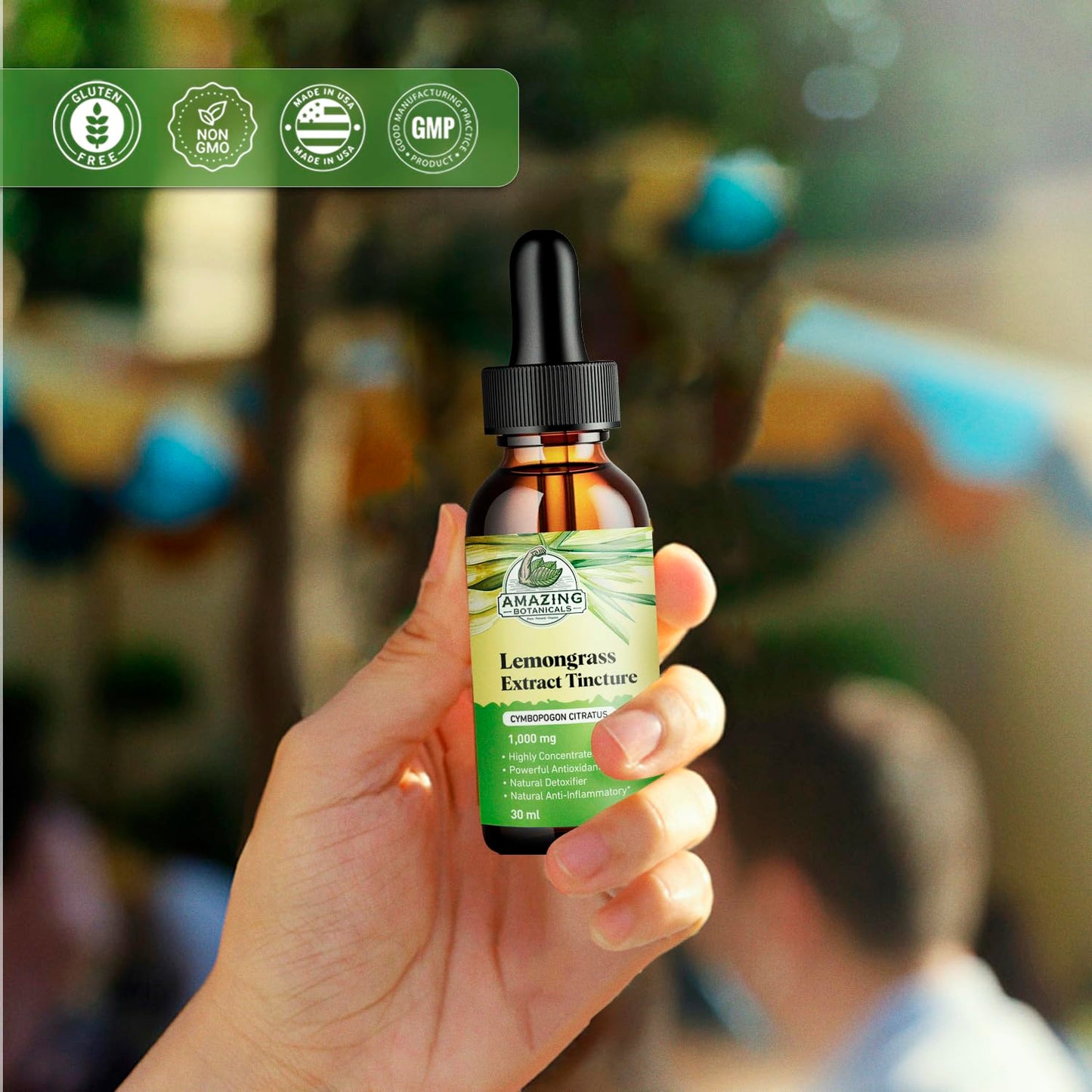 Amazing Botanicals Lemongrass Tincture โ Organic Cymbopogon Citratus 30ml (1oz)
