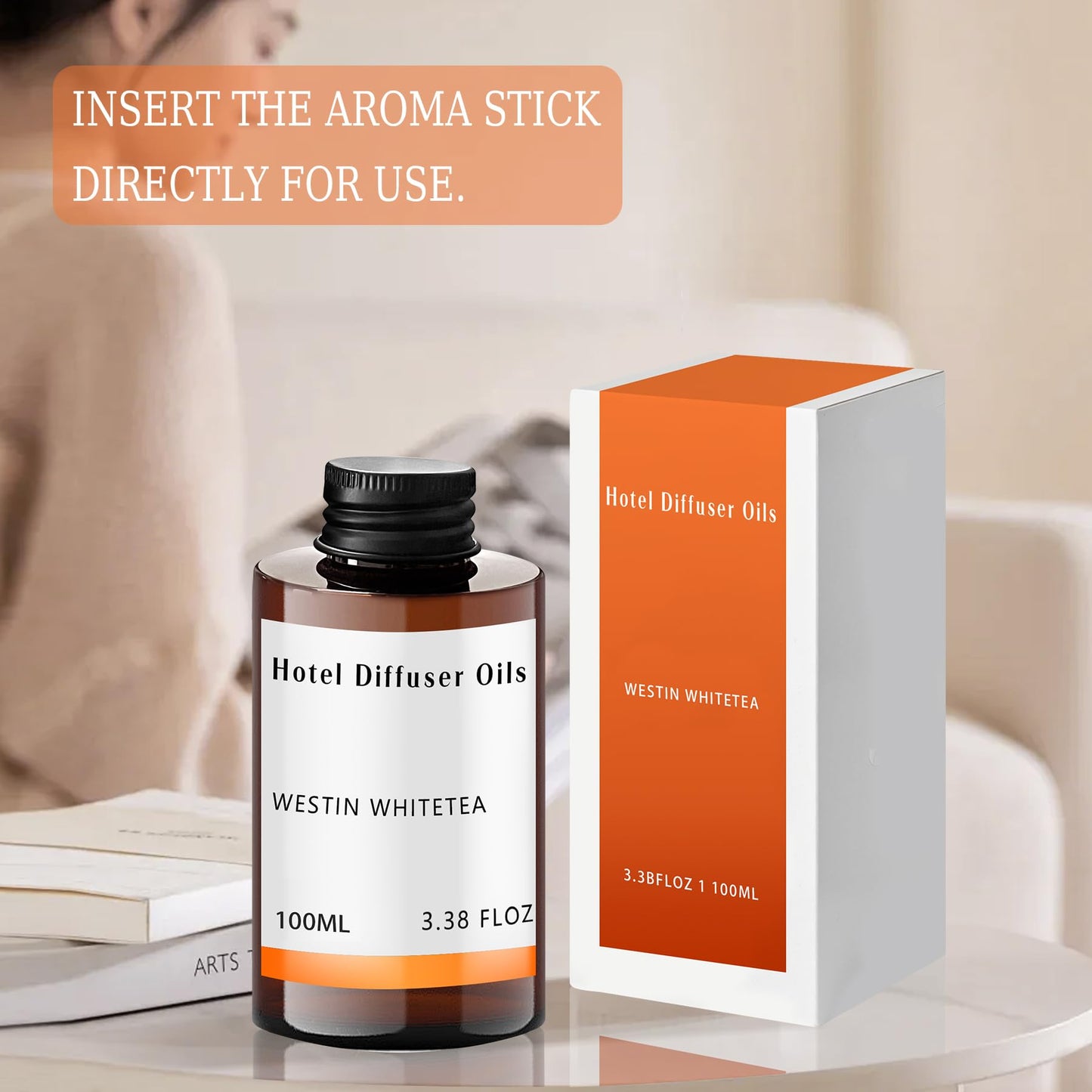 LEMPEFE White Tea Diffuser Oil β Luxury Hotel-Scent Diffuser Refill, Long-Lasting 3.38 Fl Oz