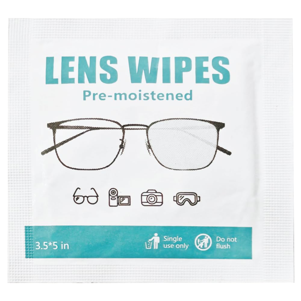 200 Count Lens Wipes for Eyeglasses โ Pre-Moistened, Individually Wrapped Cleaners for Glasses, Screens and Camera Lenses