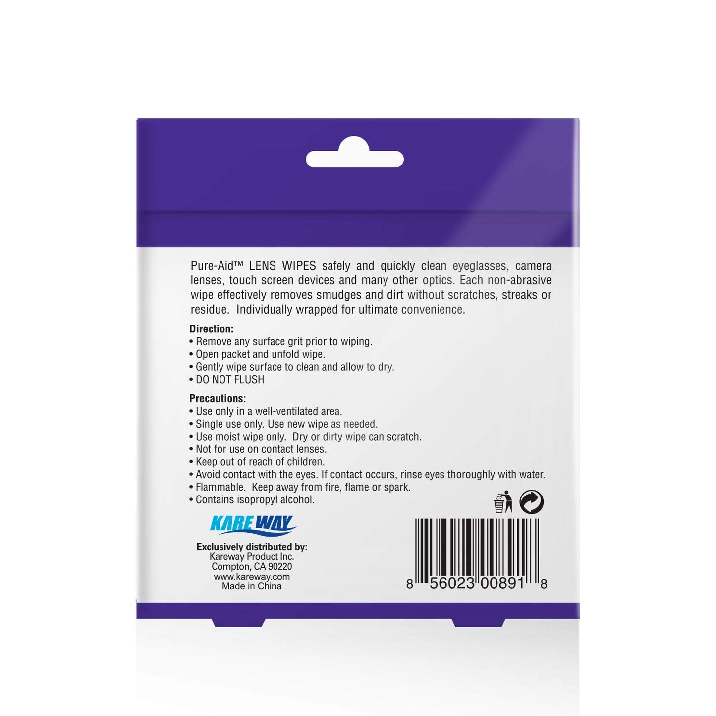 Lens Wipes 100ct (1pk) โ Clean Eyeglasses, Lenses & Smartphones | Pure-Aid