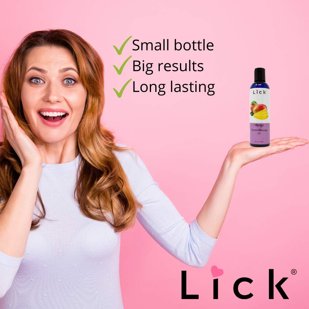 Lick Mango Bliss Massage Oil for Couples โ Tropical Date Night Oil, 4 fl oz
