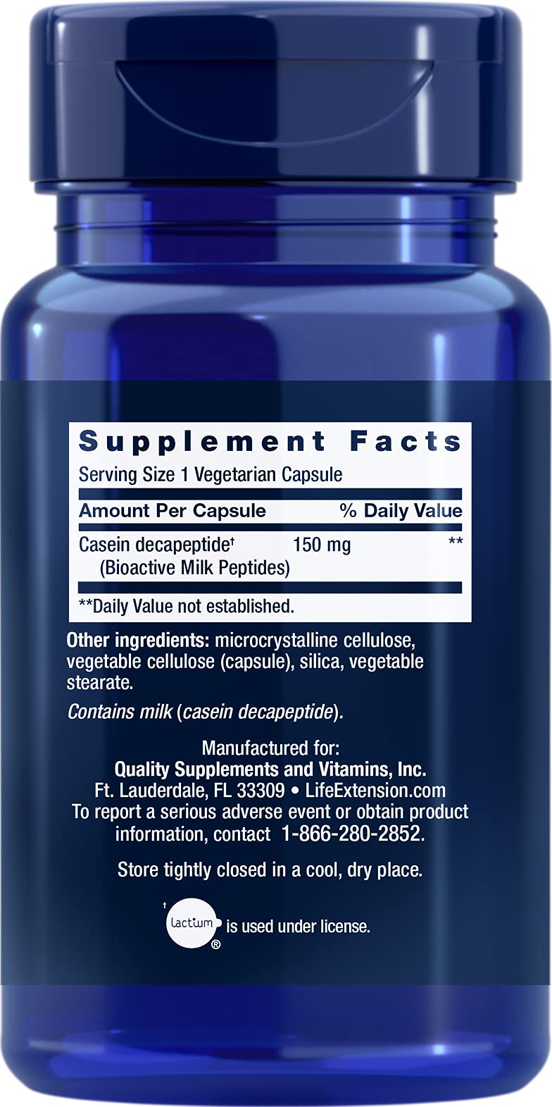 Life Extension Bioactive Milk Peptides โ 30 Vegetarian Capsules (Pack of 2)