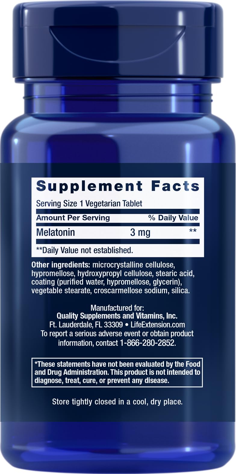 Life Extension Melatonin 6 Hour Timed Release 3 mg | 60 Vegetarian Tablets (Pack of 4) - Sleep Support