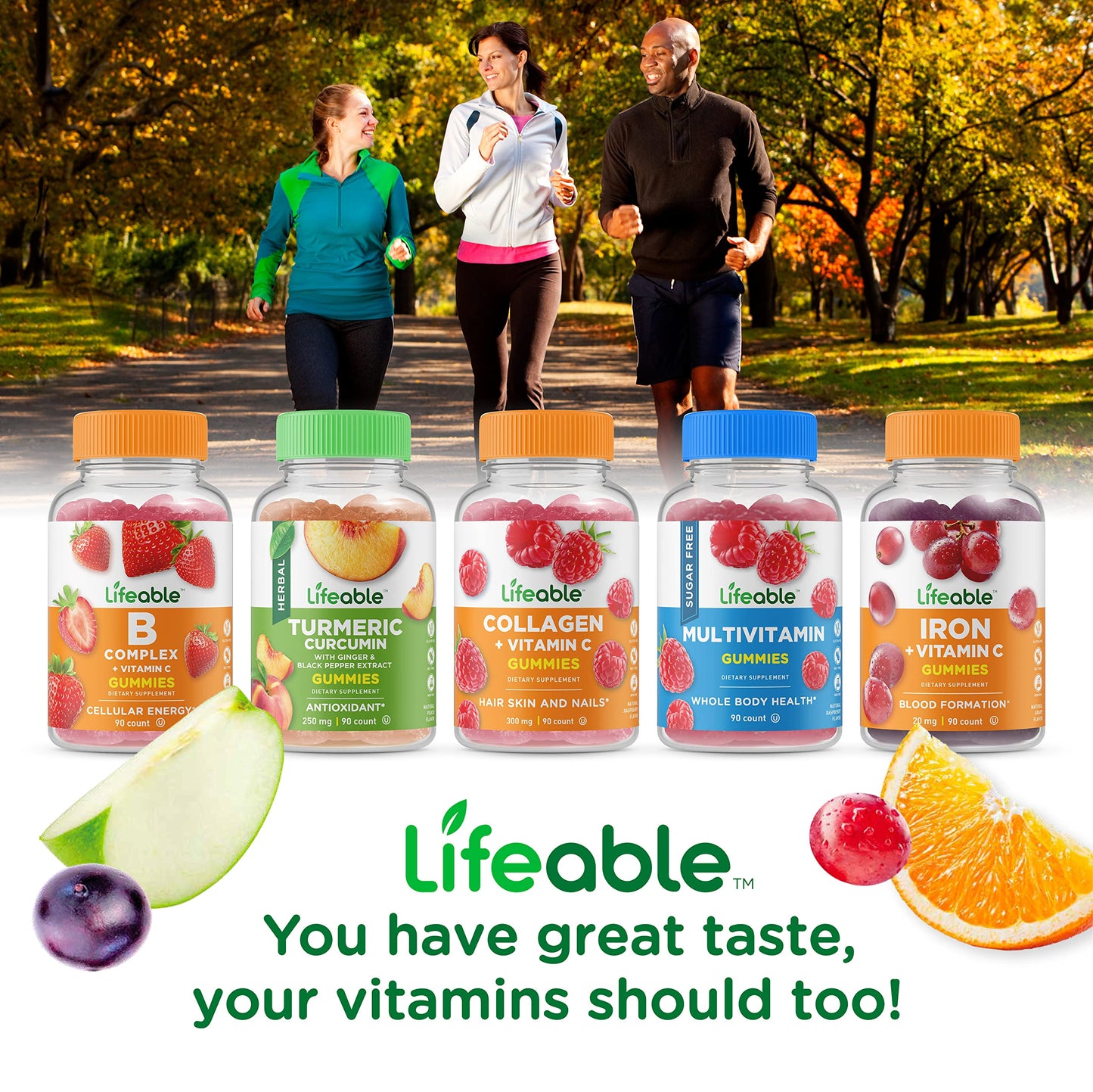 Lifeable Glucose Gummies โ Mixed Berry, Gluten Free & Non-GMO (90 Gummies Pack)