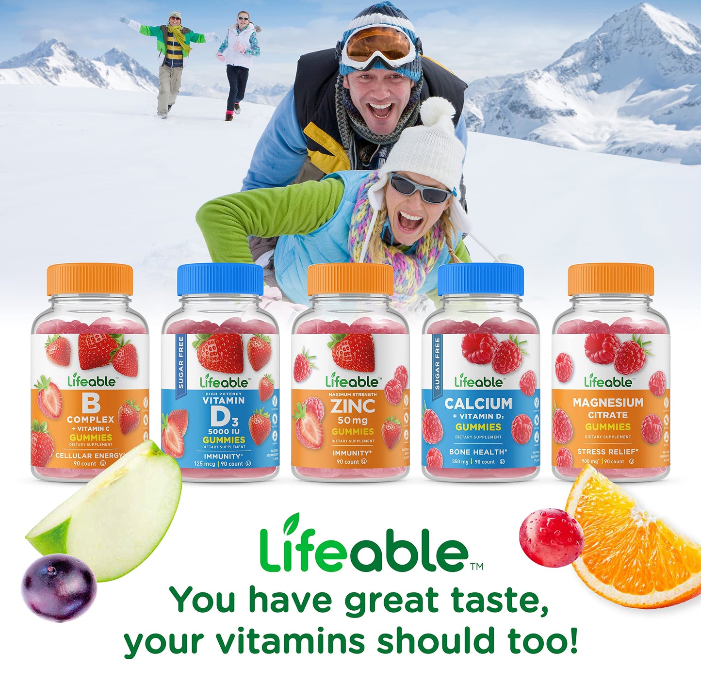 Lifeable Sugar Free Vitamin C Gummies 250 mg โ Orange Flavor | Vegetarian Non-GMO | 90 Gummies