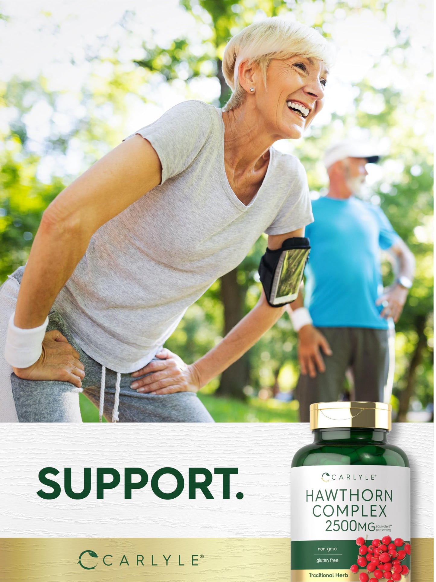 Carlyle Hawthorn Berry Complex 2500mg Capsules โ 120 Count | Non-GMO & Gluten Free
