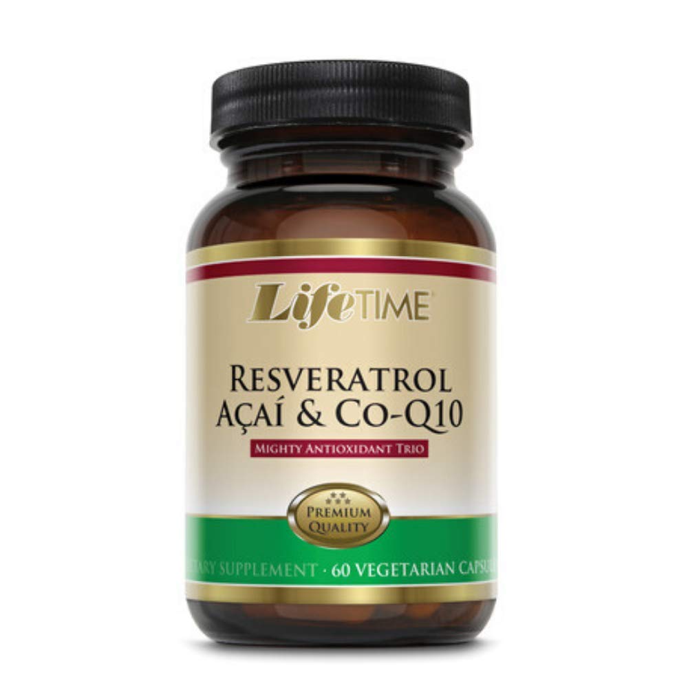 LIFETIME Resveratrol, Acai & CoQ10 โ Veg Cap (Glass Bottle) 60 Count