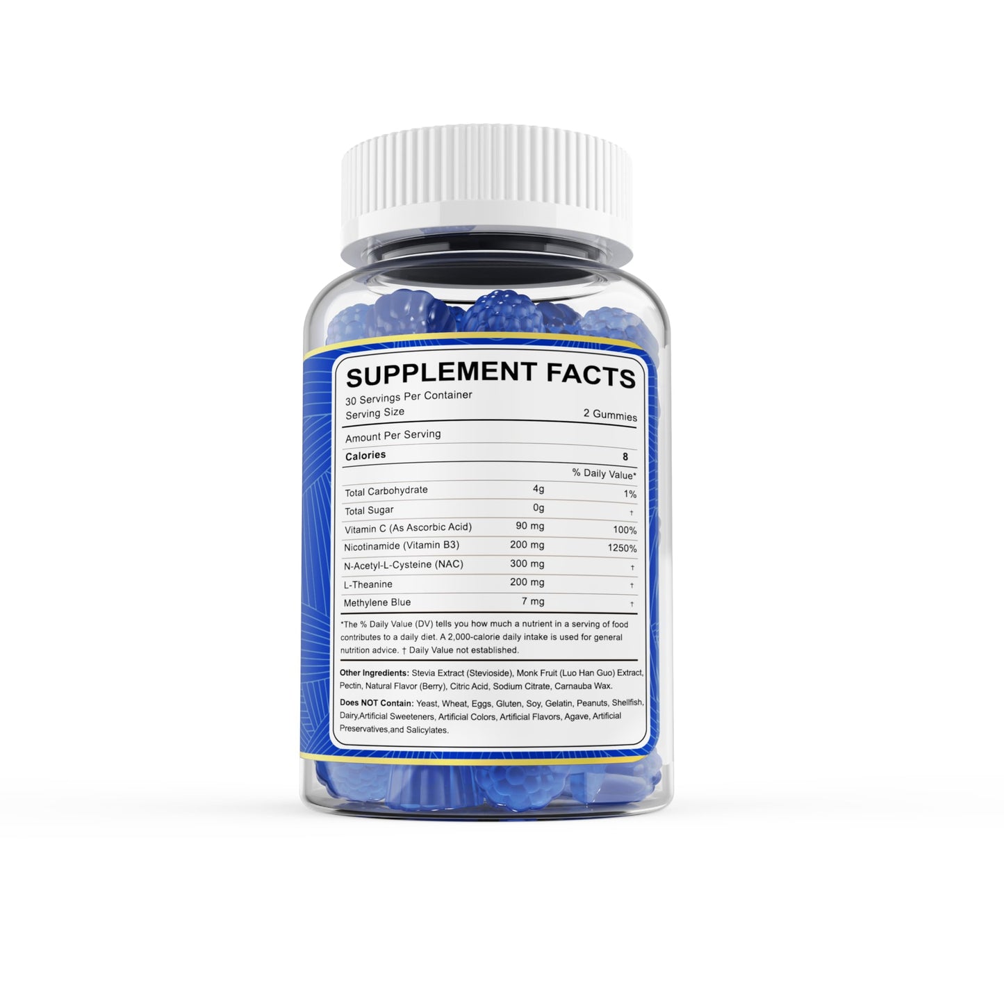 LILICARE Methylene Blue Gummies โ Brain & Mitochondrial Support, Sugar Free, 60 Ct