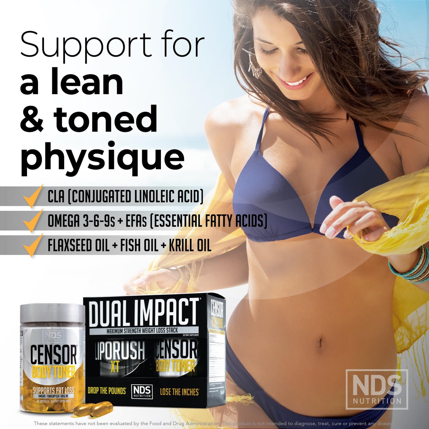 LIPORUSH NDS Dual Impact Weight Loss Stack โ Thermogenic + CLA Toner