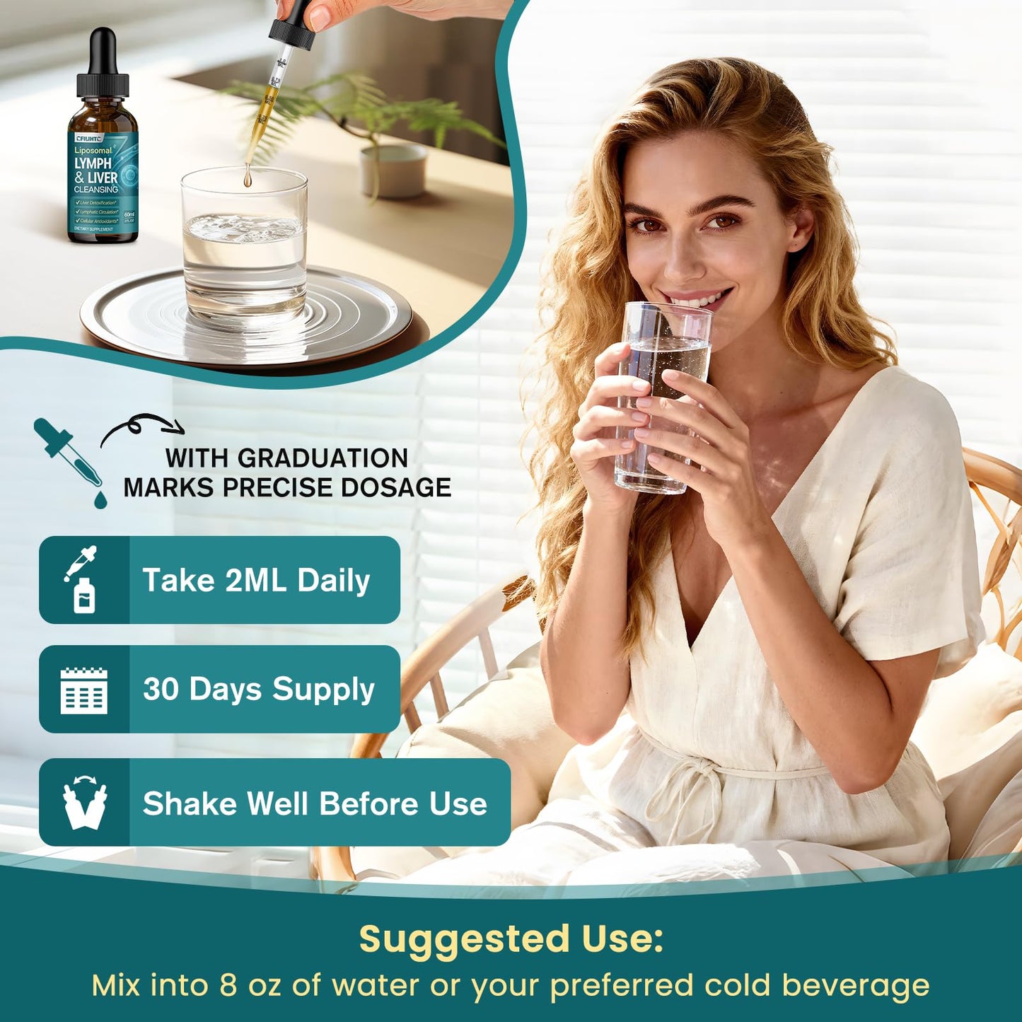 Liposomal Lymphatic Drainage Drops โ 21 in 1 Liver Cleanse Detox & Repair (Milk Thistle, Echinacea, Burdock, Glutathione)