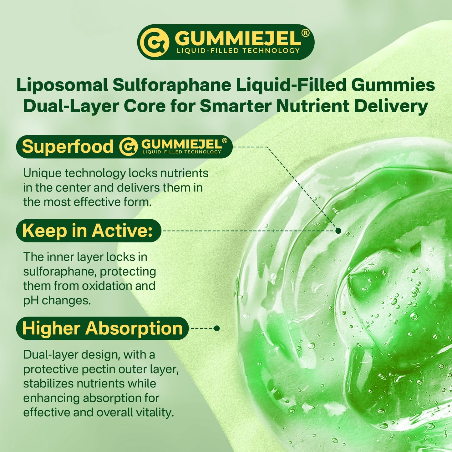 Liposomal Sulforaphane 150mg Gummies โ Broccoli Seed Extract, Myrosinase, 60 Count