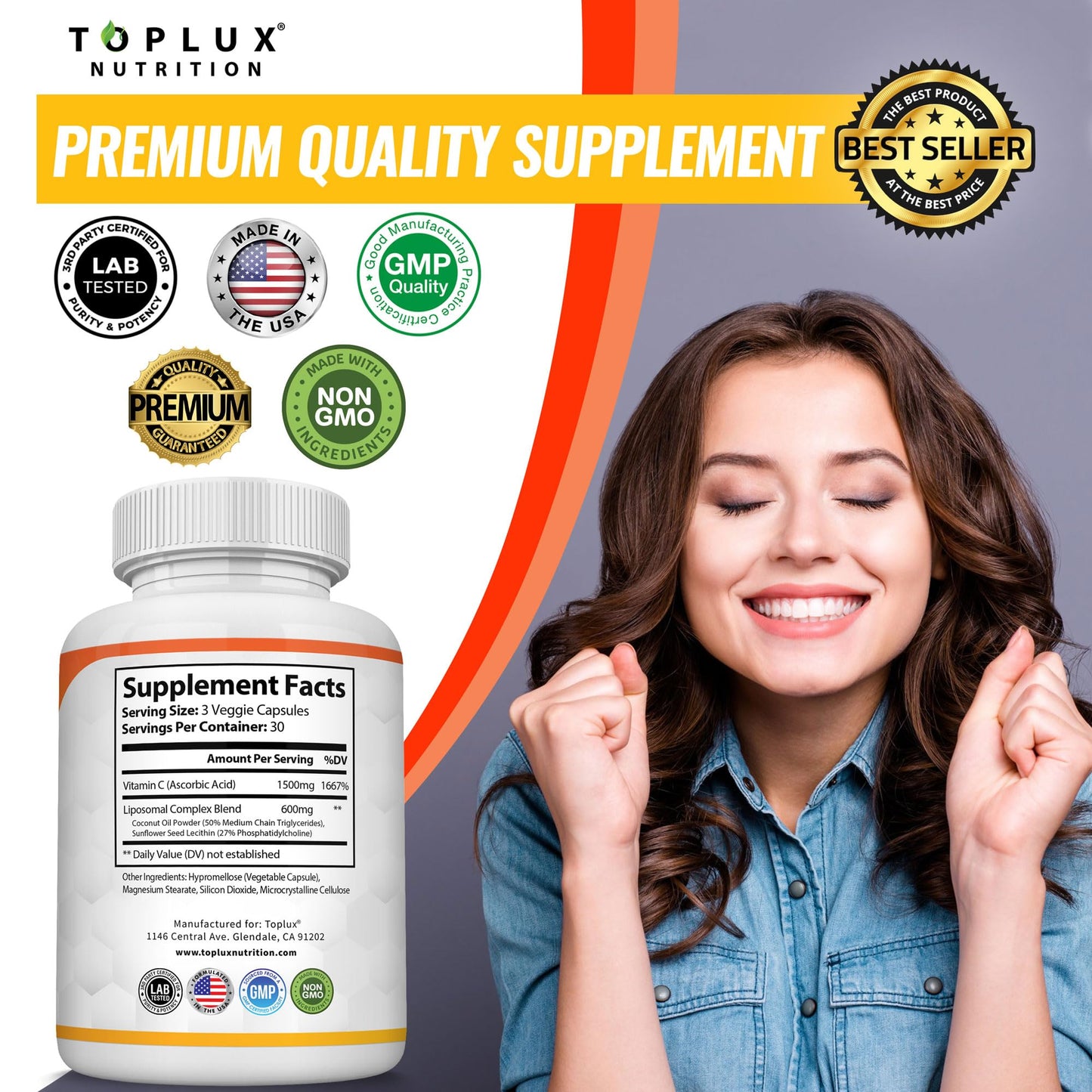 Liposomal Vitamin C 2100mg โ High Absorption Immune Support | Vegan